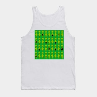 Small green men from Mars . Extraterrestrials In bathing suites. Tank Top